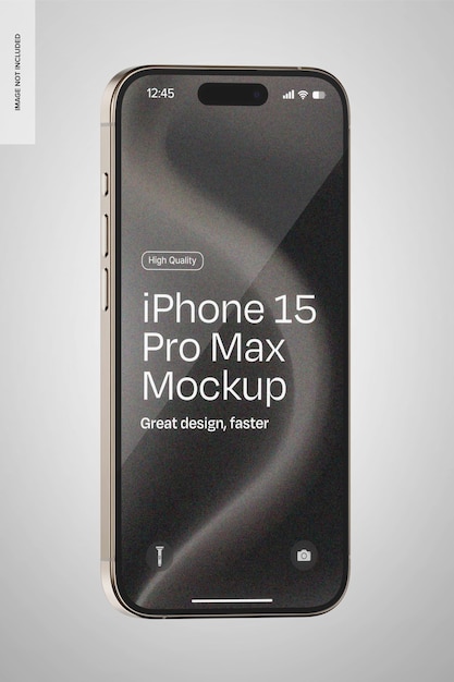Free PSD iphone 15 pro max mockup front view