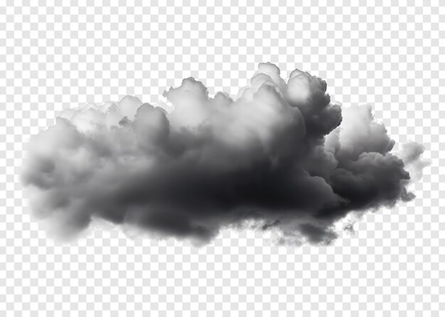 Free PSD isolated dark natural fluffy cloud on transparent background