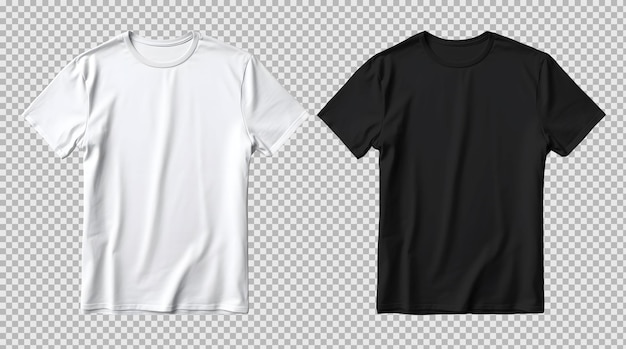 Free PSD isolated opened white and black tshirt