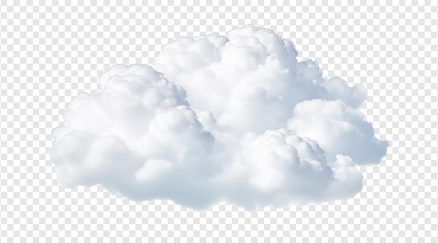 Free PSD isolated white natural cloud element on transparent background