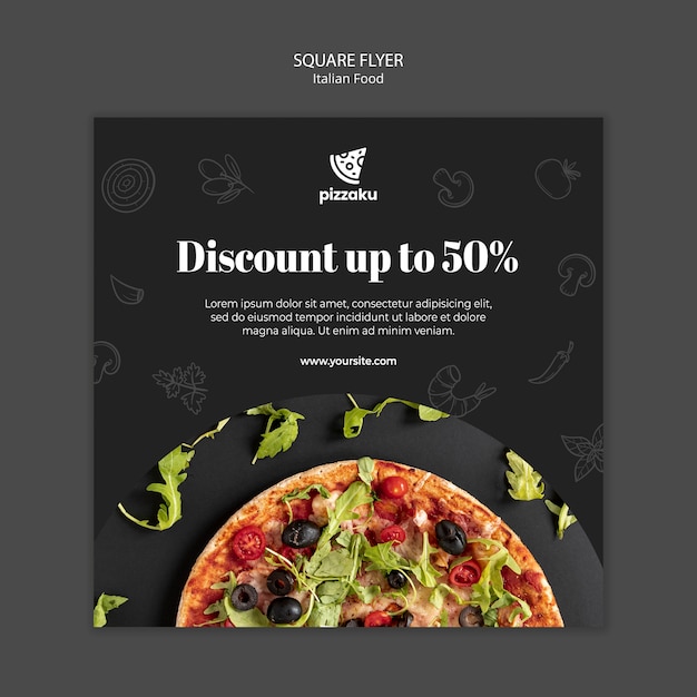 Italian food flyer template