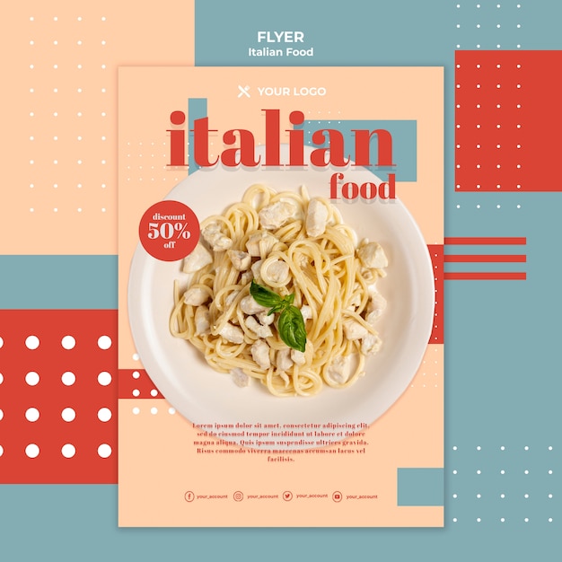 Free PSD italian food flyer template