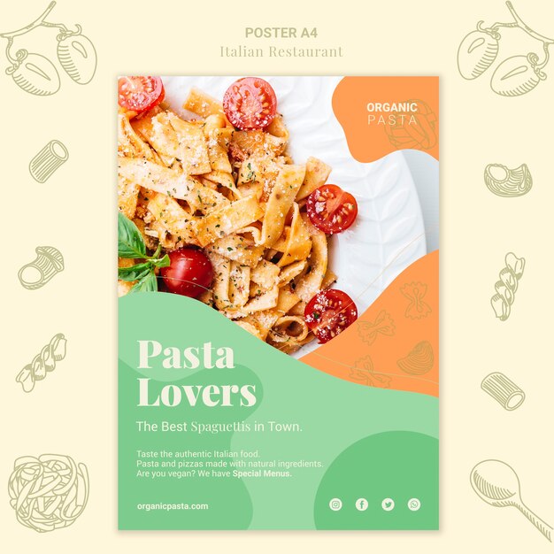 Free PSD italian restaurant poster style