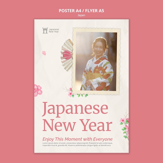 Free PSD japan design template of poster or flyer
