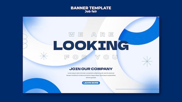 Free PSD job fair template design