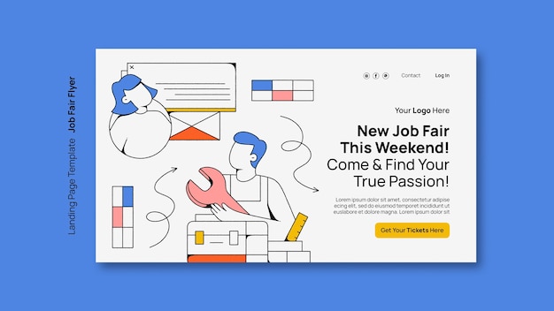 Free PSD job fair template design