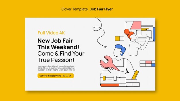 Free PSD job fair template design