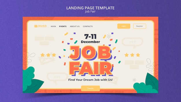 Free PSD job fair template design