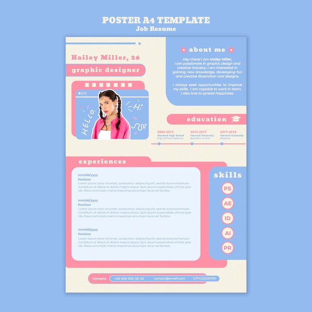 Free PSD job resume template design