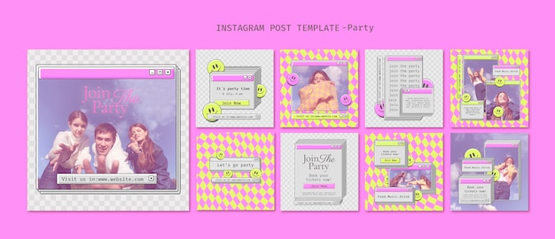 Free PSD join the party instagram posts