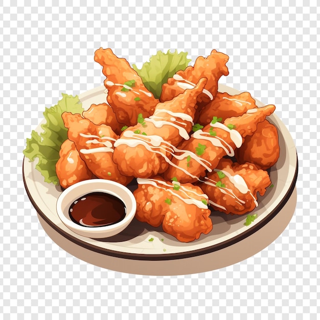 Karaage isolated on transparent background