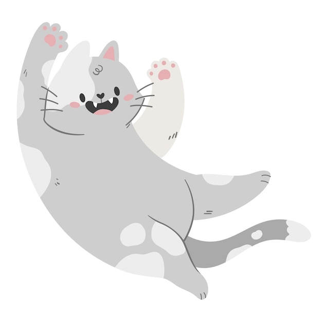 Free PSD kawaii cat illustration