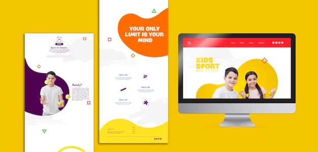 Free PSD kids sport social media template