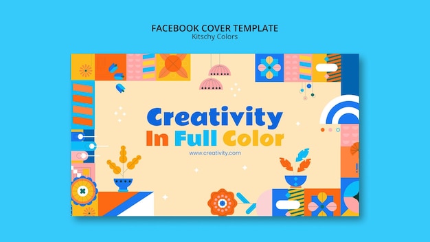 Free PSD kitschy colors design  template