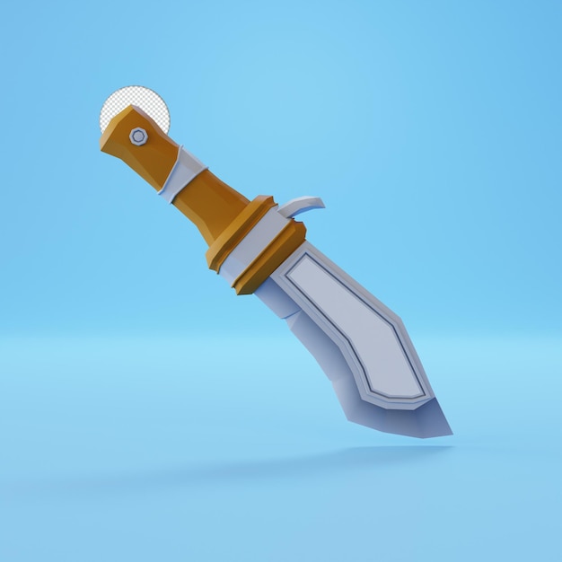 Free PSD knife game asset icon isolated 3d render illustration