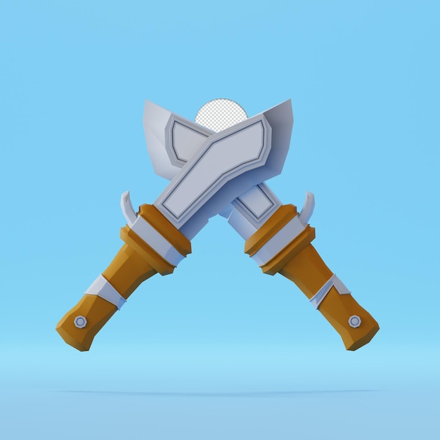 Free PSD knife game asset icon isolated 3d render illustration