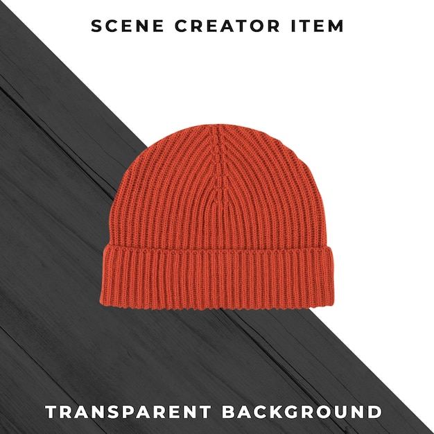 Free PSD knitted hat isolated with clipping path.