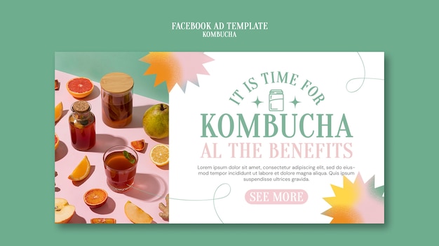 Free PSD kombucha template design