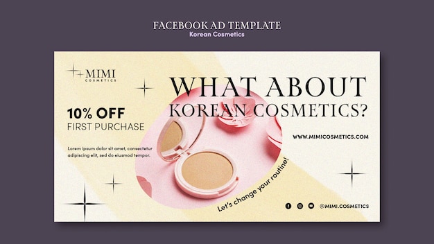 Free PSD korean cosmetics facebook template