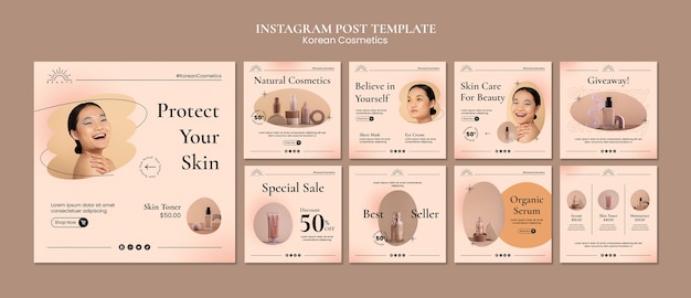 Free PSD korean cosmetics instagram posts