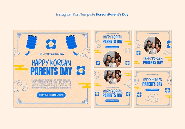 Free PSD korean parents day celebration instagram posts