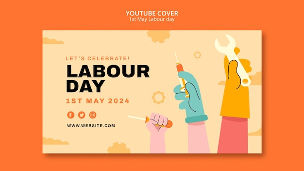 Free PSD labour day design template