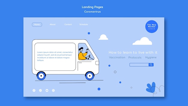 Free PSD landing page for coronavirus new normal lifestyle