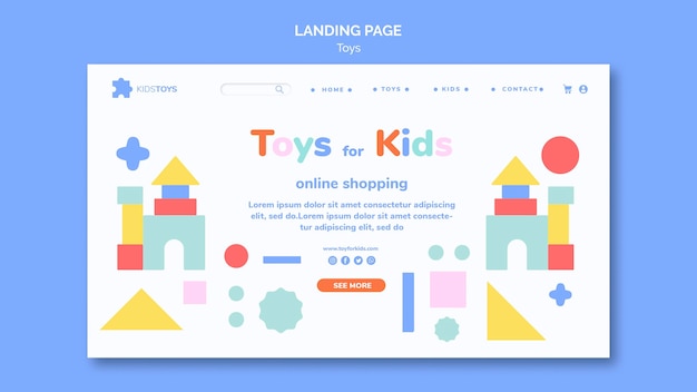 Free PSD landing page for kids toys online shopping