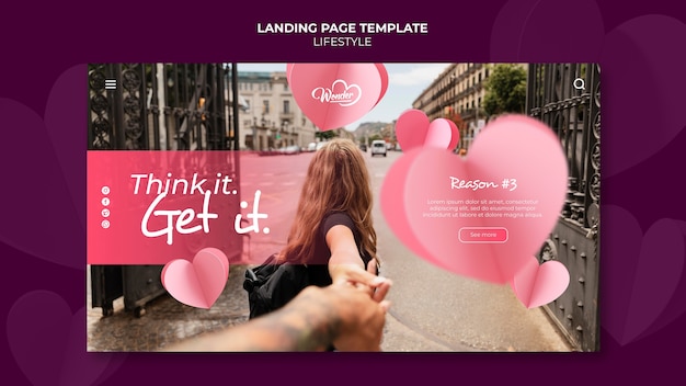 Free PSD landing page lifestyle template design