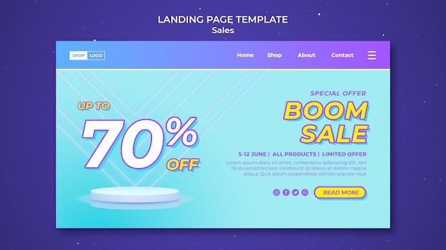 Free PSD landing page for super sale