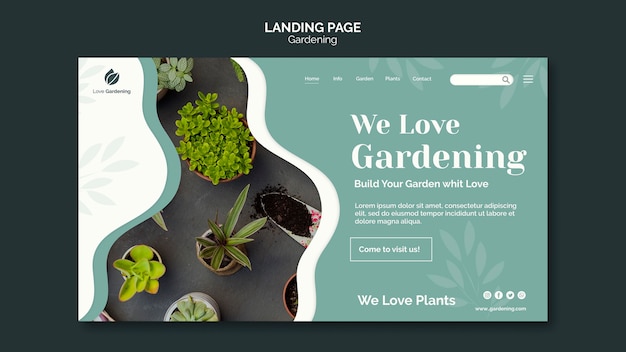 Free PSD landing page template for gardening