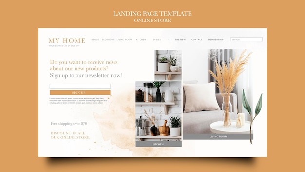 Landing page template for home furniture online shop