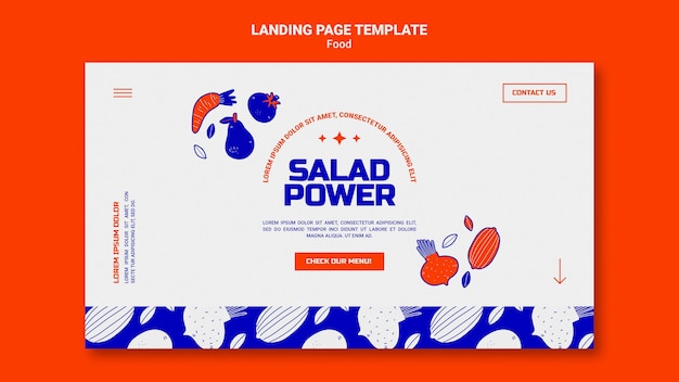 Free PSD landing page template for salad power