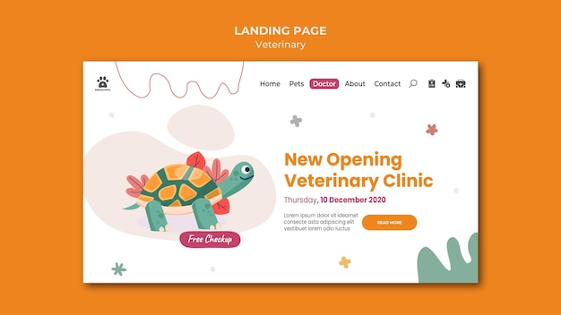 Free PSD landing page vet clinic template