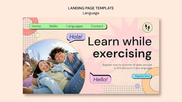 Free PSD language template design