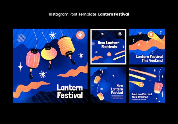 Free PSD lantern festival template design