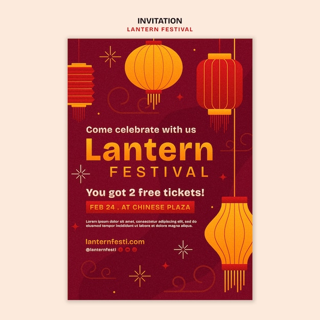 Free PSD lantern festival template design