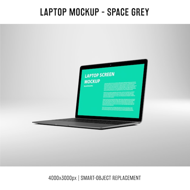 Free PSD laptop screen mockup