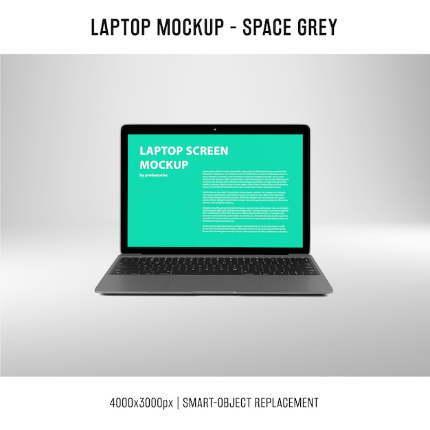 Free PSD laptop screen mockup