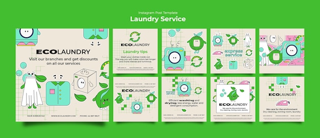 Free PSD laundry service template design