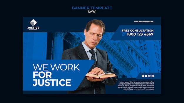 Free PSD law banner design template