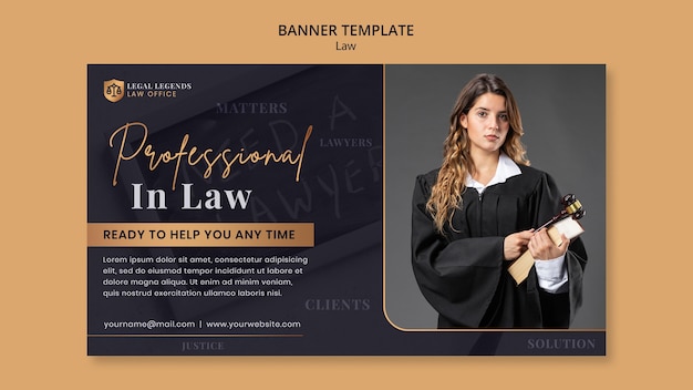 Free PSD law banner design template