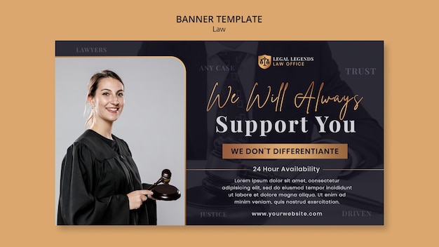 Free PSD law banner design template