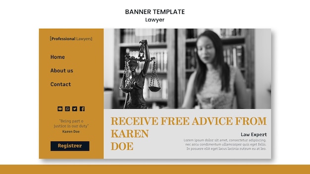 Free PSD law firm ad banner template