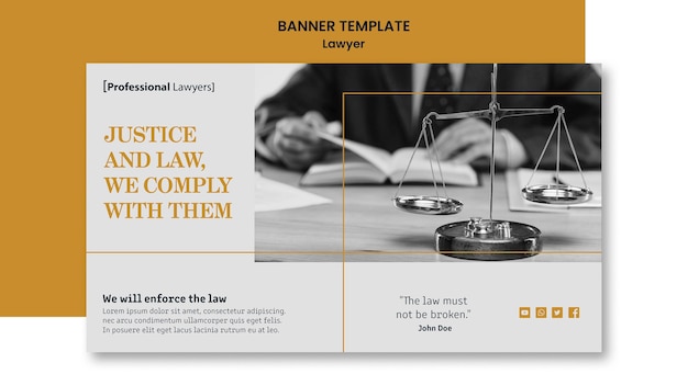 Free PSD law firm banner template