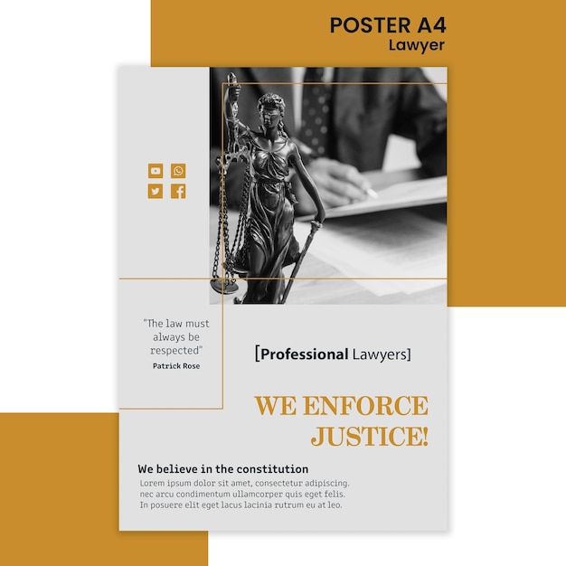 Free PSD law firm poster template