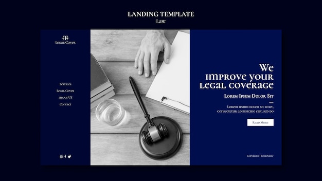 Free PSD law landing page design template