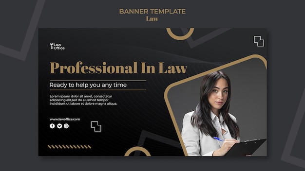 Free PSD law template design banner