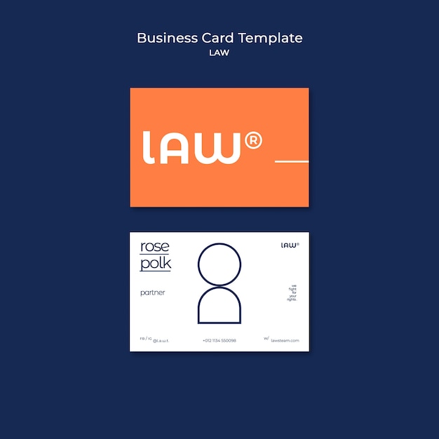 Free PSD law template design business card