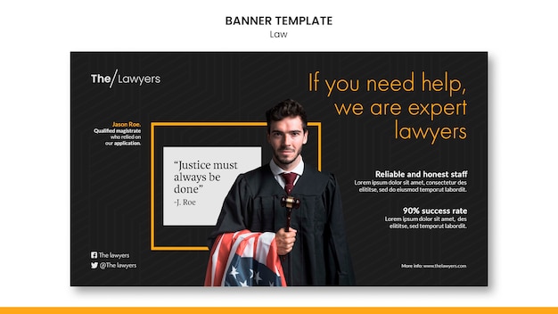 Free PSD law template landing page design